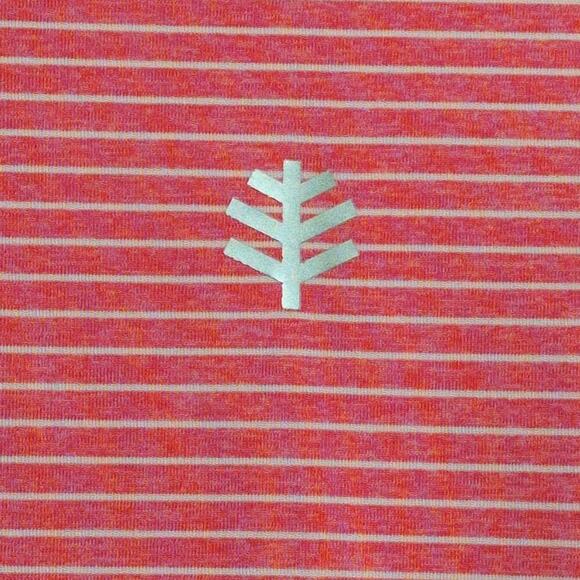 Coolibar Devi L/S Fitness T-Shirt Salmon Striped Crew Neck Raglan 01496 Size M - Picture 7 of 12